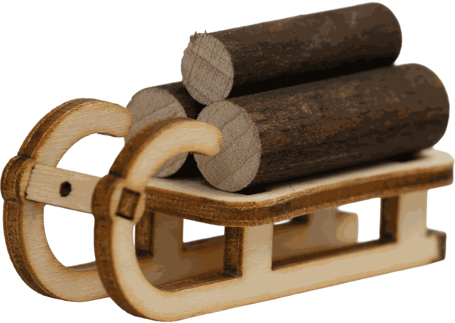 Schlitten 5cm mit Holzstapel